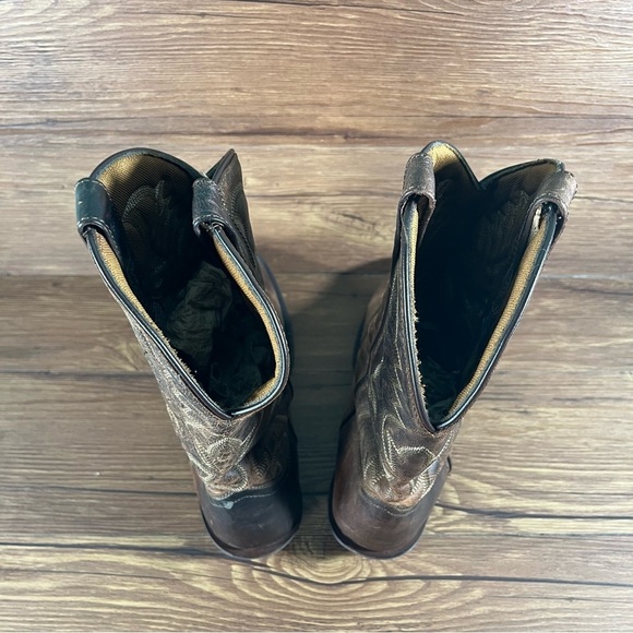 Laredo Boots Brown Leather Cowboyy Boots Shoes Men’s Size 10 EXTRA WIDE - Picture 6 of 10